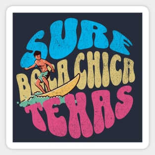 Surf Boca Chica Texas Vintage Surfboard Surfing Sticker